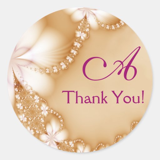 Floral Jewel, Thank You! Classic Round Sticker Zazzle