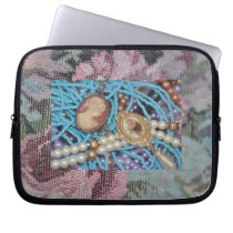 Floral jewelry photo laptop sleeves