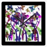 "Floral kitchen wall clock"*