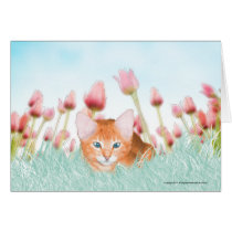 Floral Kitten Greeting Card cards
