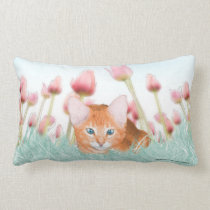 Floral Kitten Pillow