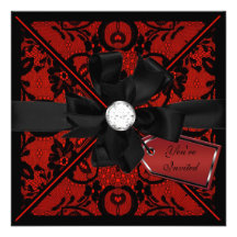 Floral Lace Invite with Diamond Bow