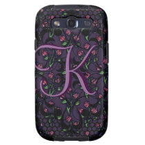 Floral Lace Purple Rose Monogram Samsung Case Galaxy S3 Cases
