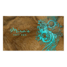 Floral Landscaping Business Card Wood Blue