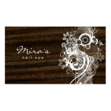 Floral Landscaping Business Card Wood Dark