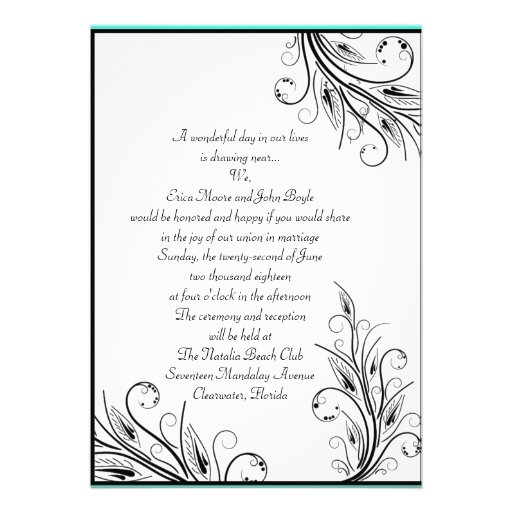 Floral Leaf Wedding Invitations