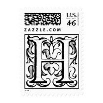 Floral Letter 'H' - Stamp