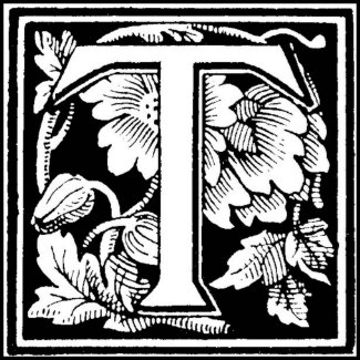 Floral Letter 'T' - Stamp stamp