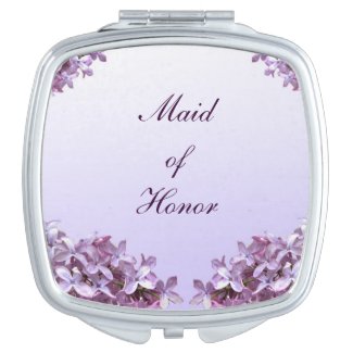 Floral Lilac Flowers Wedding Maid of Honor Vanity Mirror