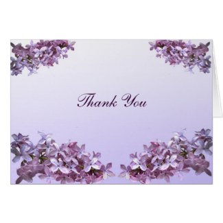 Floral Lilac Flowers Wedding Thank You Stationery Note Card