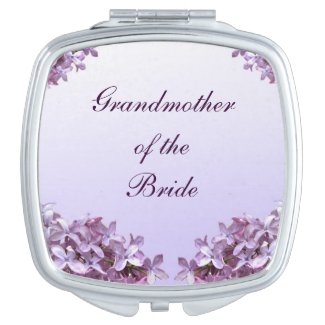 Floral Lilac Wedding Grandmother of Bride Mirror Compact Mirrors