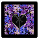 "Floral Lilacs" kitchen wall clock"*