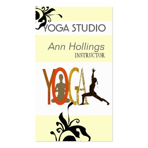 Floral Lily Yoga Design Business Cards