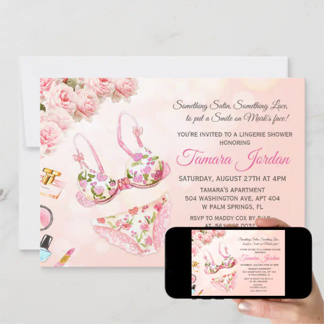 Floral Lingerie Shower Invitation Zazzle