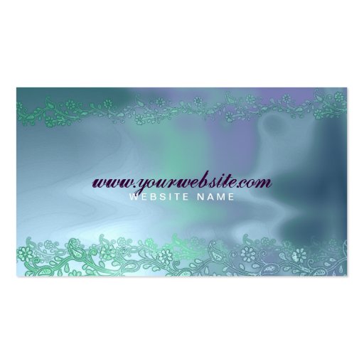 Floral Liquid Aqua Business Card (back side)