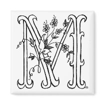 Floral M Magnet by miller531 Floral M Magnet