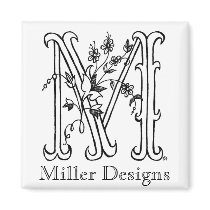 Floral M: Miller Designs Magnet