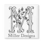 Floral M: Miller Designs Magnet