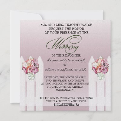 Floral Mason Jar Wedding Invitation by Be My Valentine