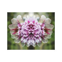 Floral  Mirrored Dahlia Stretched Canvas Print