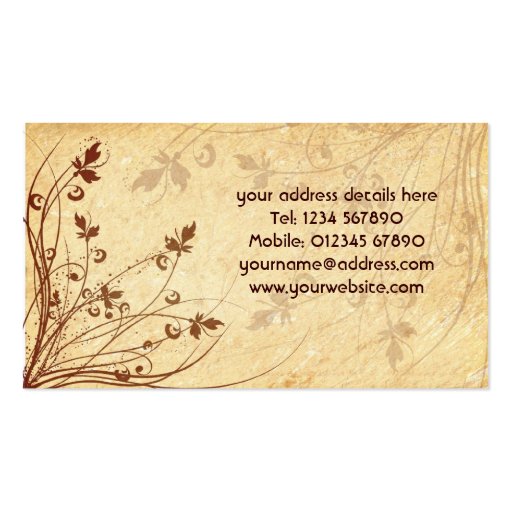 Floral Monogram Business Card (back side)
