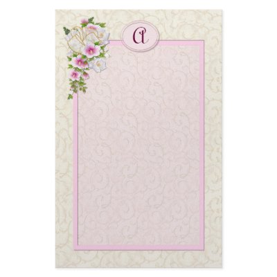Floral Monogram - Customize Custom Stationery by SpiceTree_Weddings
