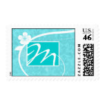 Floral Monogram Damask Postage Sticker Stamp