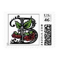 Floral Monogram Letter B Stamp