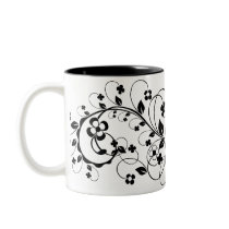 floral monogram mug
