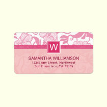 Floral Monogram Return Address Labels (pink) labels