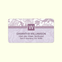 Floral Monogram Return Address Labels (purple) labels