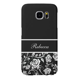 Floral Monogram Style Samsung Galaxy S6 Cases