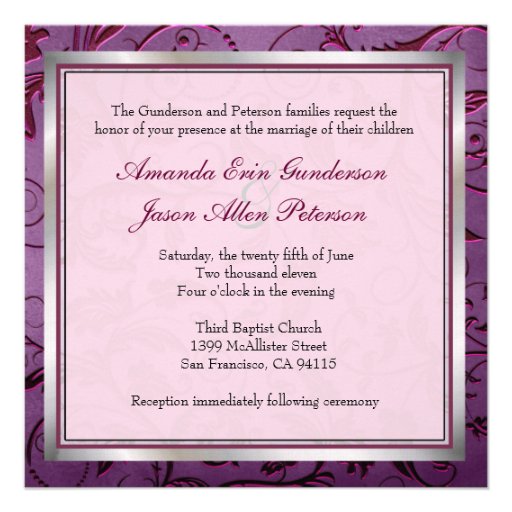 Floral Monogram Wedding Invitation