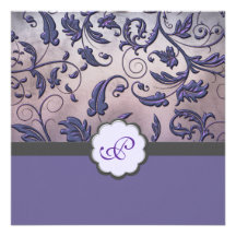 Floral Monogram Wedding Invitation