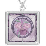Floral Necklace Beautiful Purple Orchid