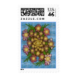 floral on denim postage stamp