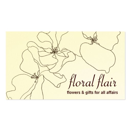 Floral or Gift Shop Business Card (front side)