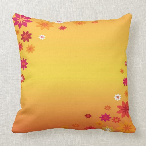 Floral Orange American Mojo Pillow