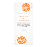 Floral Orange Yellow Wedding Invitation 4 x 9 invitations