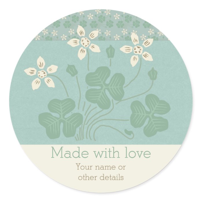 Floral ornament Home-made gifts CC0255 Art Nouveau Classic Round Sticker