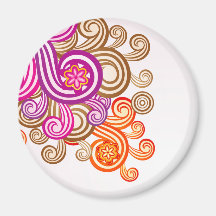 Floral Ornament Vector Art Fridge Magnets