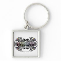 Floral Ornamental - Autism Awareness Keychains
