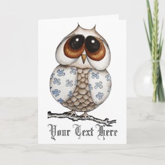 Floral Owl Blank Card