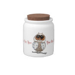 Floral Owl Candy Jar