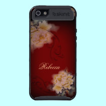 floral Paeonia swirls  burgundy vintage custom skinit case