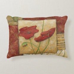 Floral Painting with Visible Brush Strokes Accent Pillow