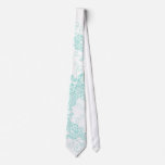 Floral Paisley Aqua Blue Stylish Custom Gift Tie ties