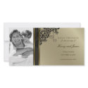 Floral Paisley Black Save The Date Photo Card photo cards by fat_fa_tin Floral Paisley Black Save The Date Photo Card photo cards