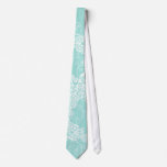 Floral Paisley White Aqua Stylish Custom Gift Tie ties