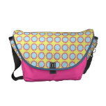 floral pattern blue and pink courier bag